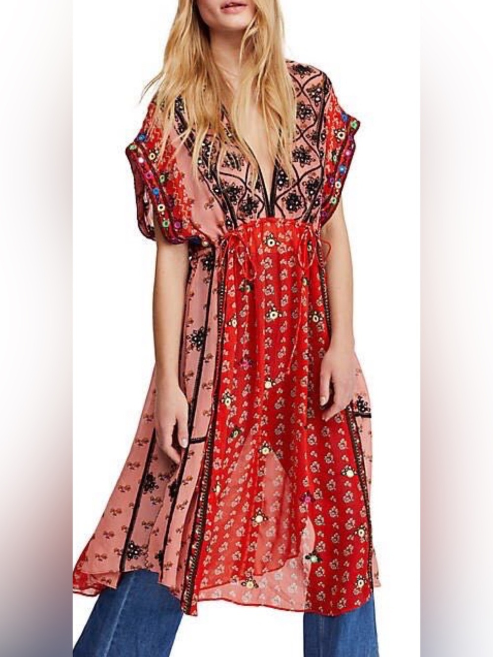 NEW Free People Smiling Sun Embroidered Maxi Top/Dress XS